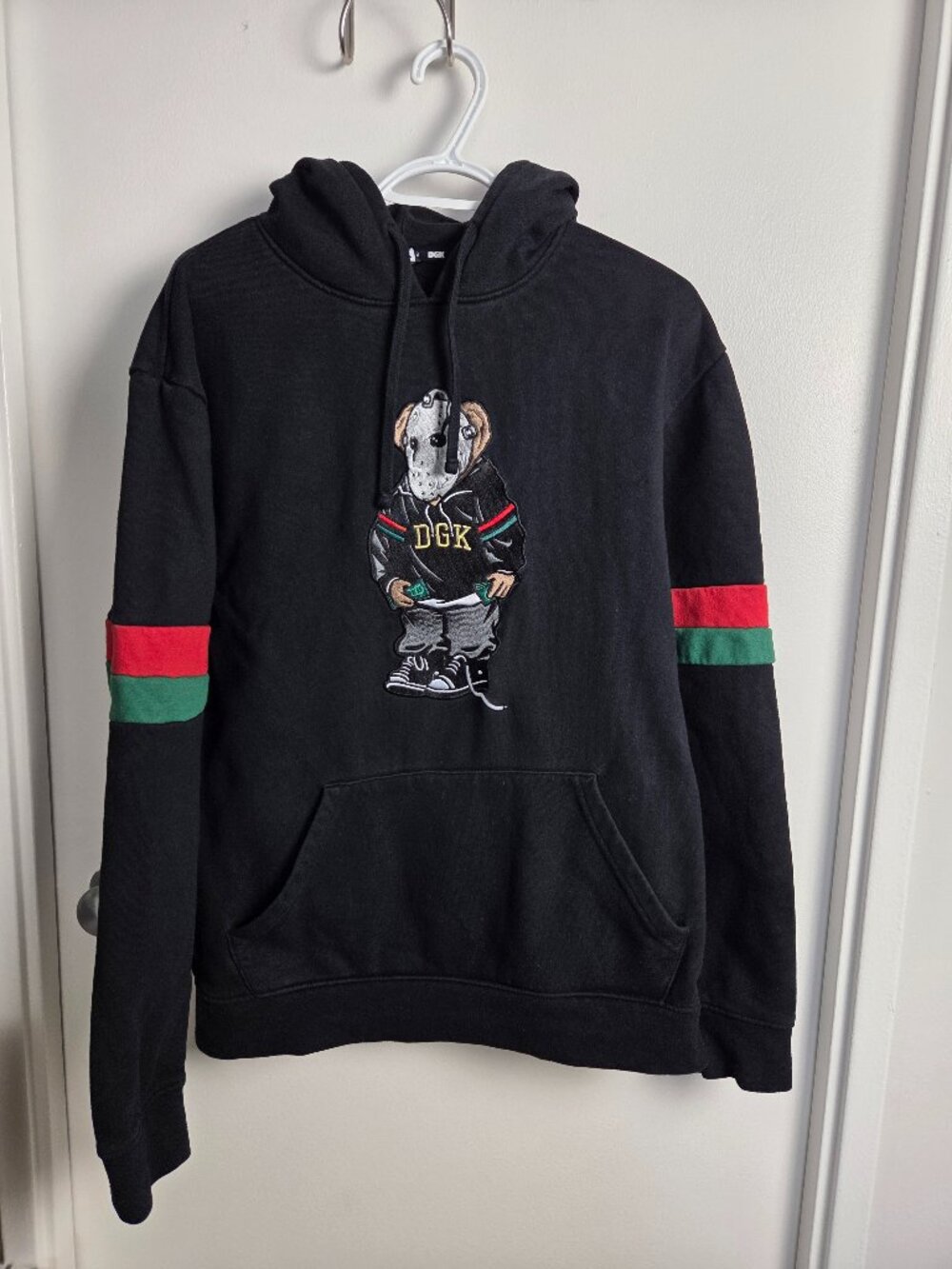 Rare DGK Fierce Men’s Hoodie Size L Black Pullover Embroidered Graphic